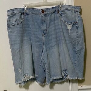 Lane Bryant Flex Magic Signature Fit Mid Rise Boyfriend Bermuda Denim Shorts 22